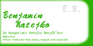 benjamin matejko business card